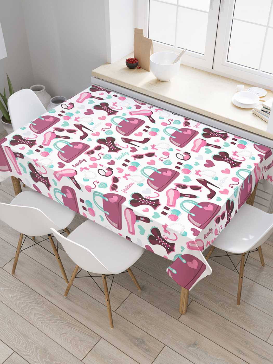 

Скатерть прямоугольная JoyArty "Женские штучки" из оксфорда, 120x145 см, Белый, Женские штучки