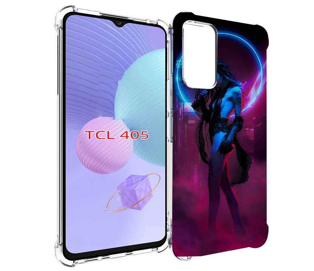 

Чехол MyPads красивая девушка в дыму неон женский для TCL 405, Tocco