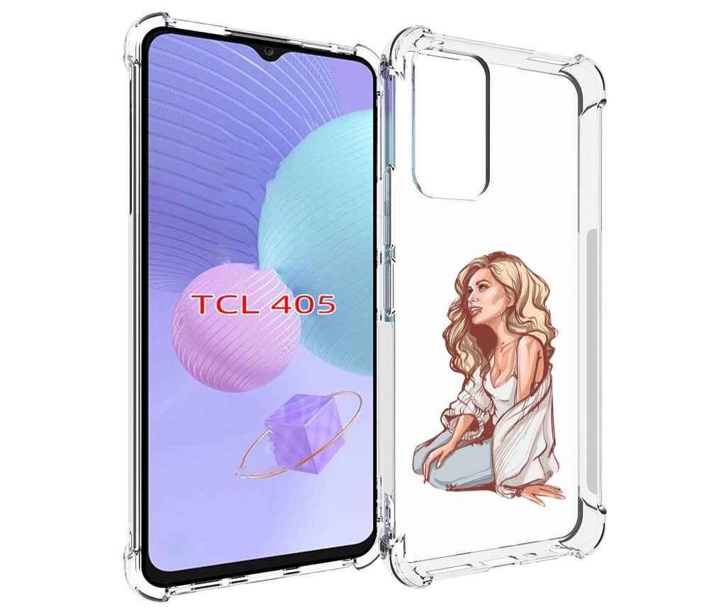 

Чехол MyPads красивая-девушка-в-белом женский для TCL 405, Tocco