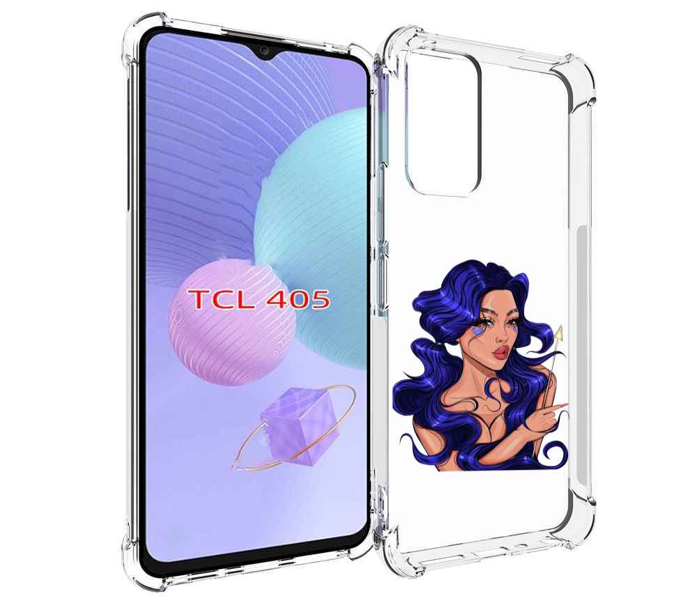 

Чехол MyPads красивая-девушка-с-синими-волосами женский для TCL 405, Tocco