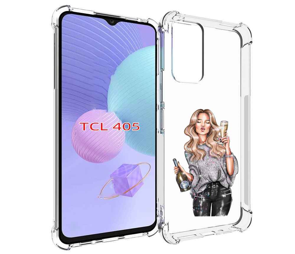 

Чехол MyPads красивая-любительница-шампанского женский для TCL 405, Tocco