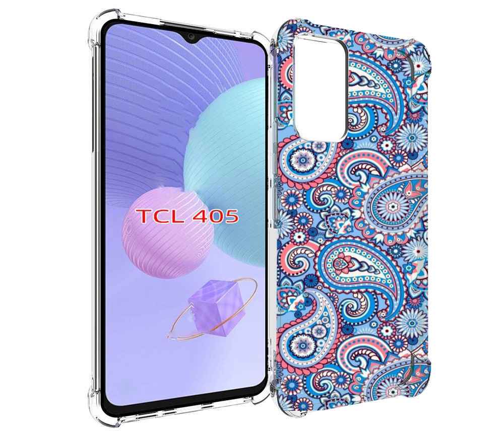

Чехол MyPads красивый голубой арнамент для TCL 405, Tocco