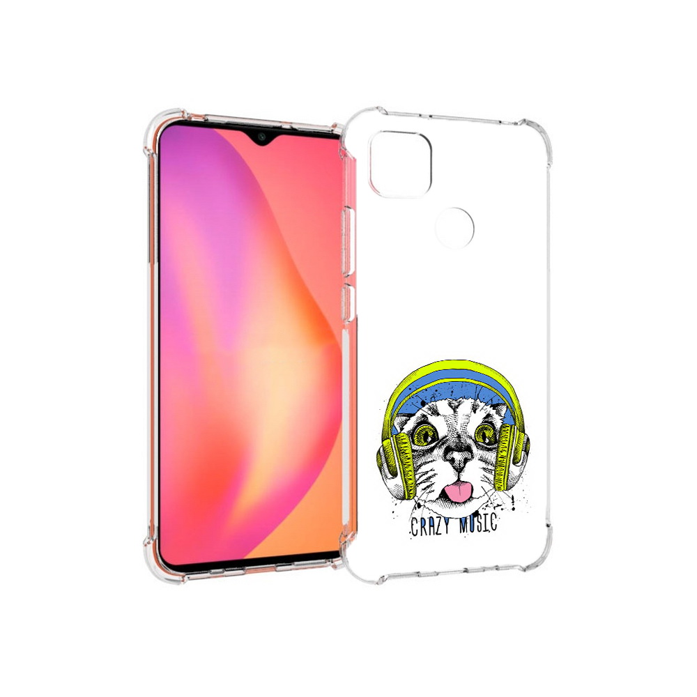 

Чехол MyPads Tocco для Xiaomi Redmi 9C кошка в наушниках рисунок (PT152115.265.403), Прозрачный, Tocco