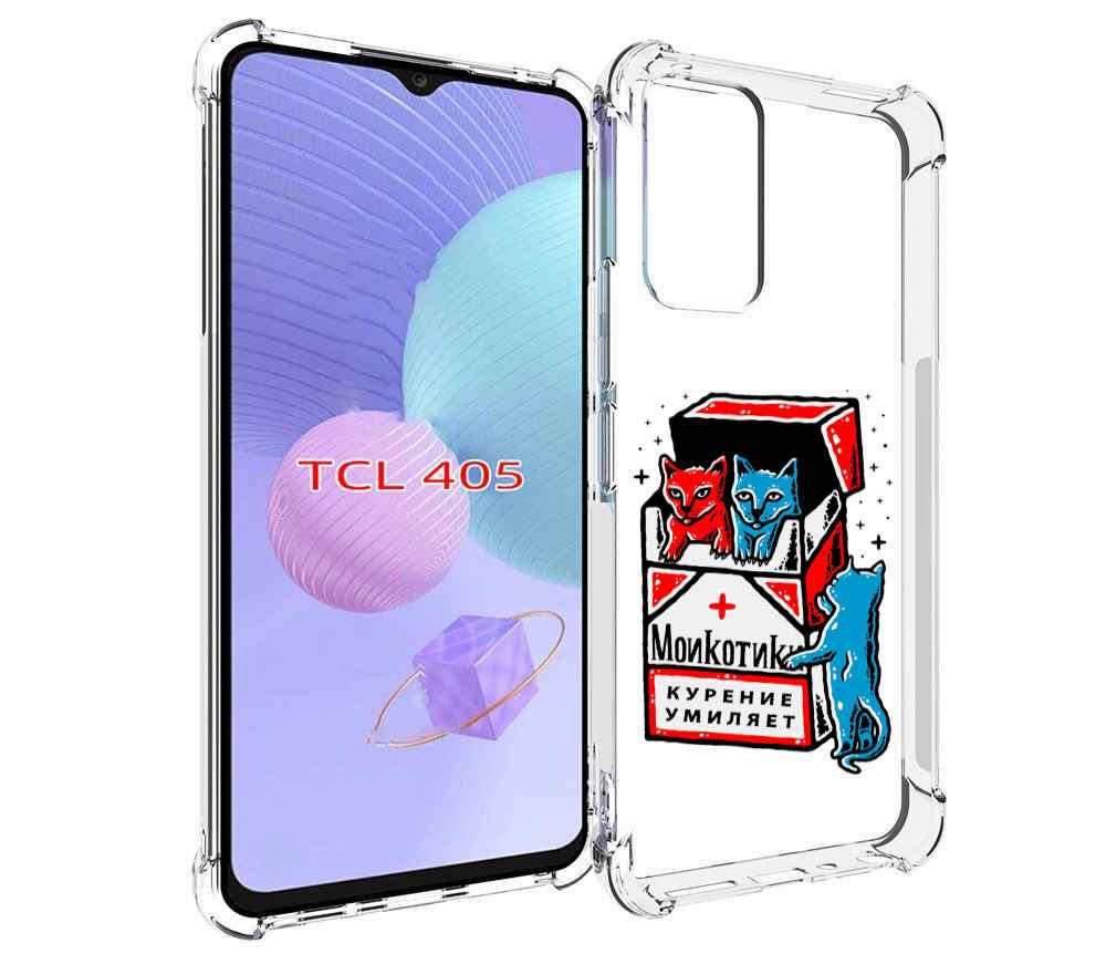 

Чехол MyPads красно-синие-коты для TCL 405, Tocco