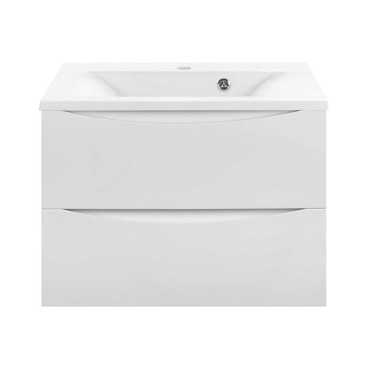 

Тумба под раковину Vincea Mia 650 подвесная, 2 выкатных ящика soft close, G.White, Белый