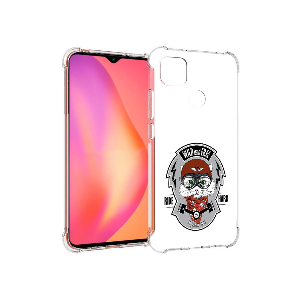 

Чехол MyPads Tocco для Xiaomi Redmi 9C кошка в шлеме (PT152115.265.404), Прозрачный, Tocco