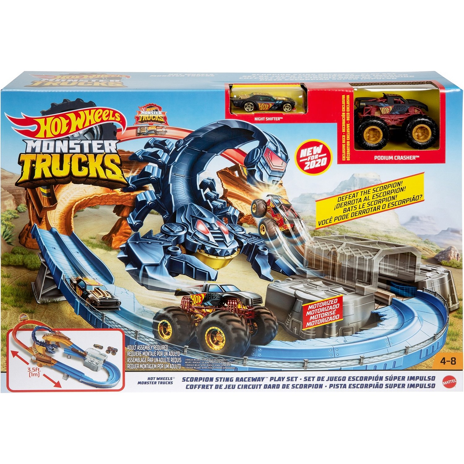 

Mattel Hot Wheels Монстр-Трак "Гонка со скорпионом" GNB05, GNB05