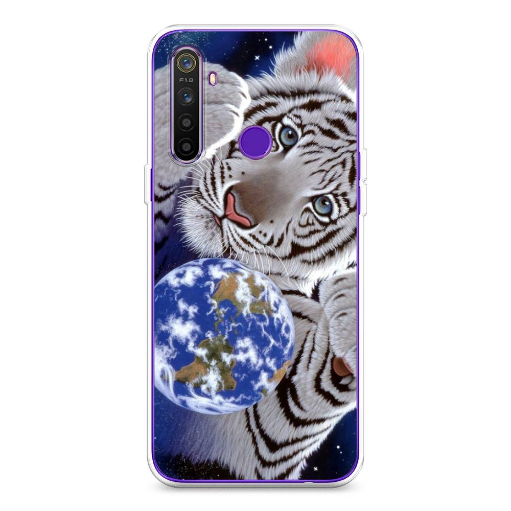 

Чехол на Realme 5 Тигренок и Земля, Синий;белый;черный, 251550-1