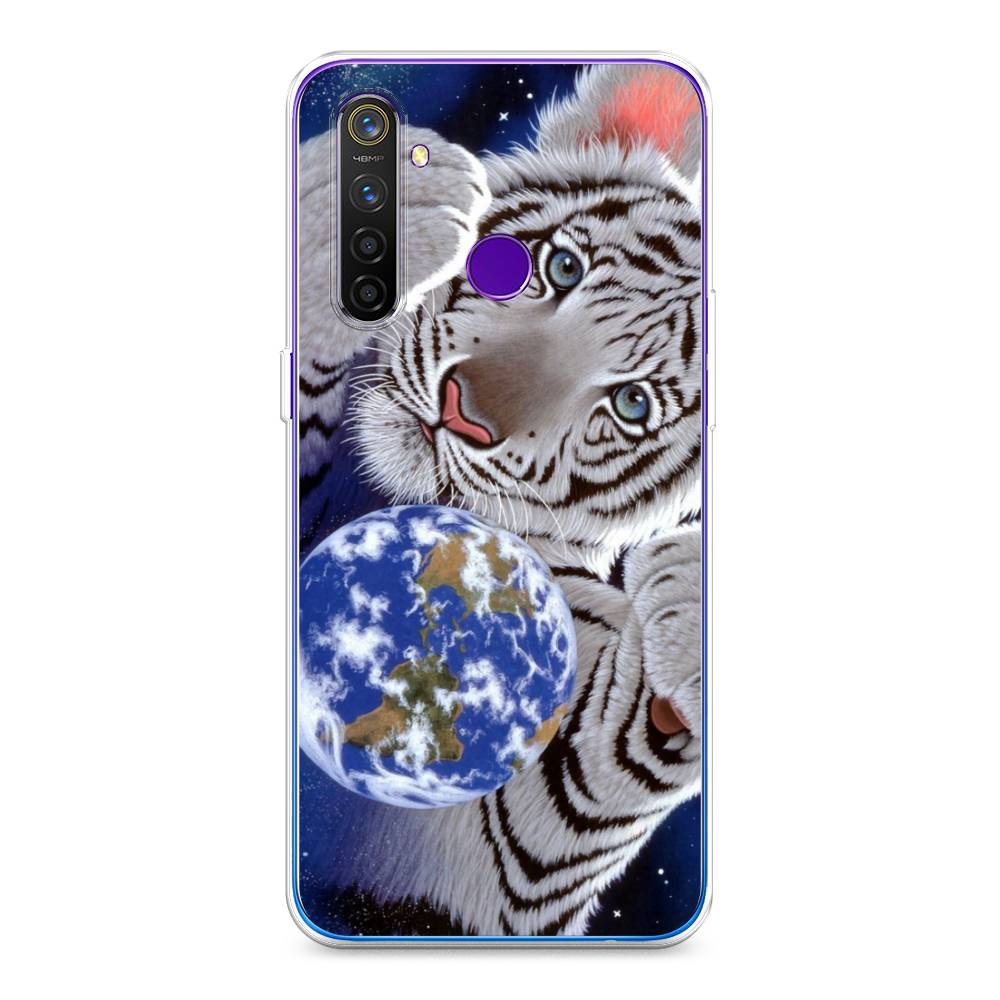

Чехол на Realme 5 Pro "Тигренок и Земля", Синий;белый;черный, 251650-1