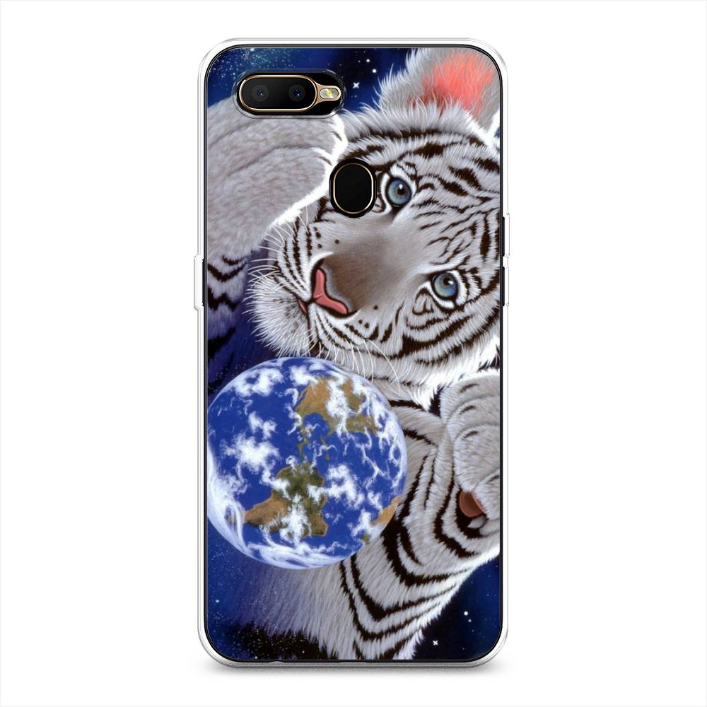 

Чехол на Oppo A5s Тигренок и Земля, Синий;белый;черный, 252350-1