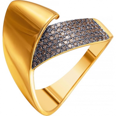 Кольцо из желтого золота р.18 JV R33830_KO_DN_YG, бриллиант