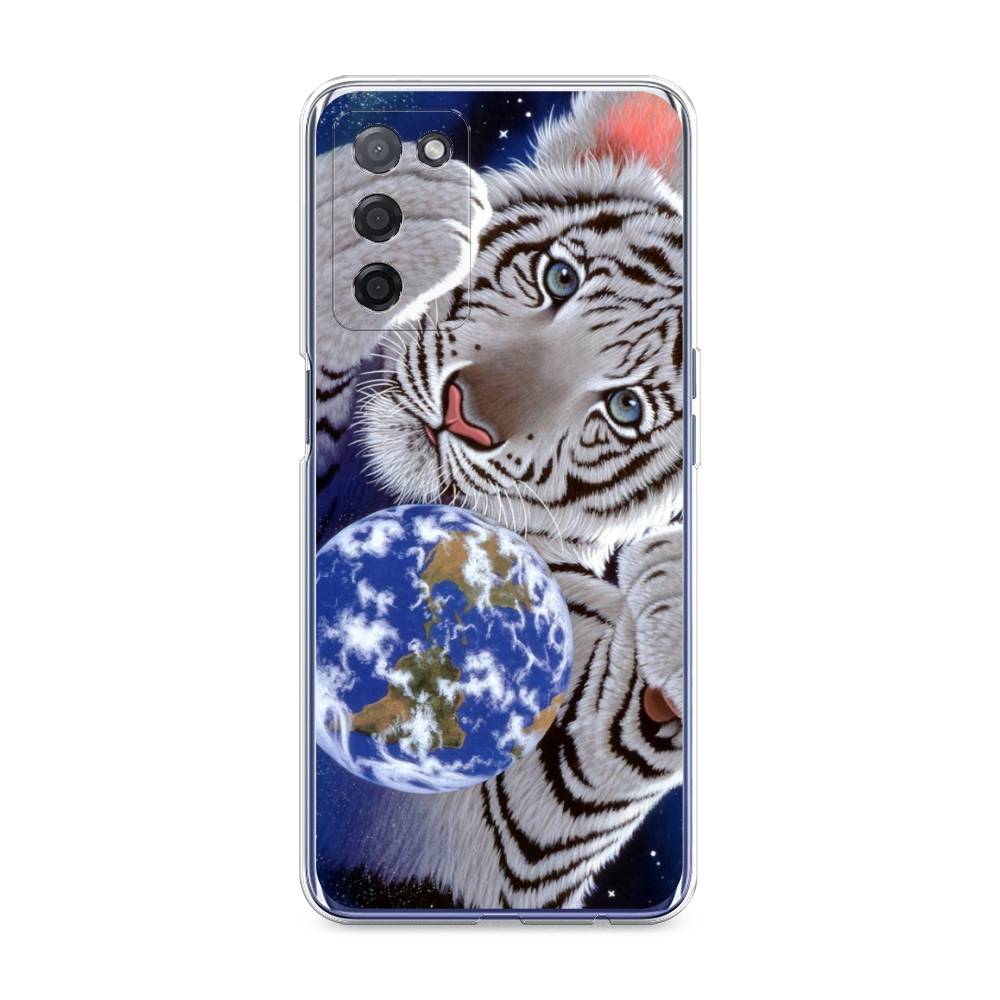 

Чехол на Oppo A55 5G Тигренок и Земля, Синий;белый;черный, 256250-1