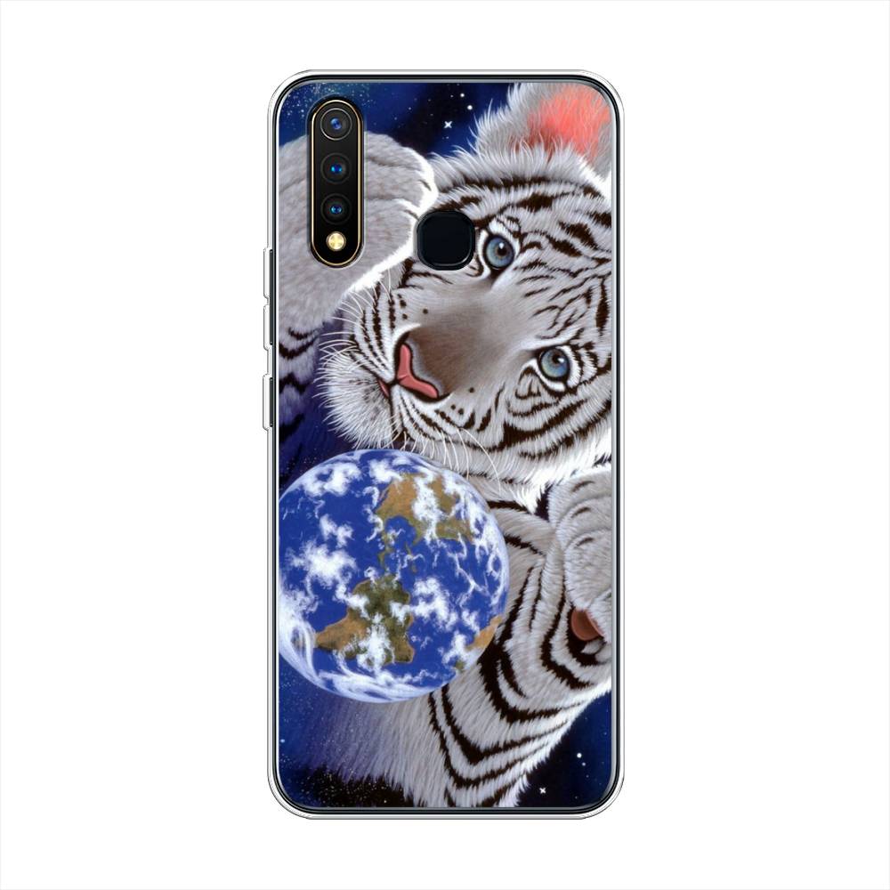 

Чехол на Vivo Y19 Тигренок и Земля, Синий;белый;черный, 261950-1
