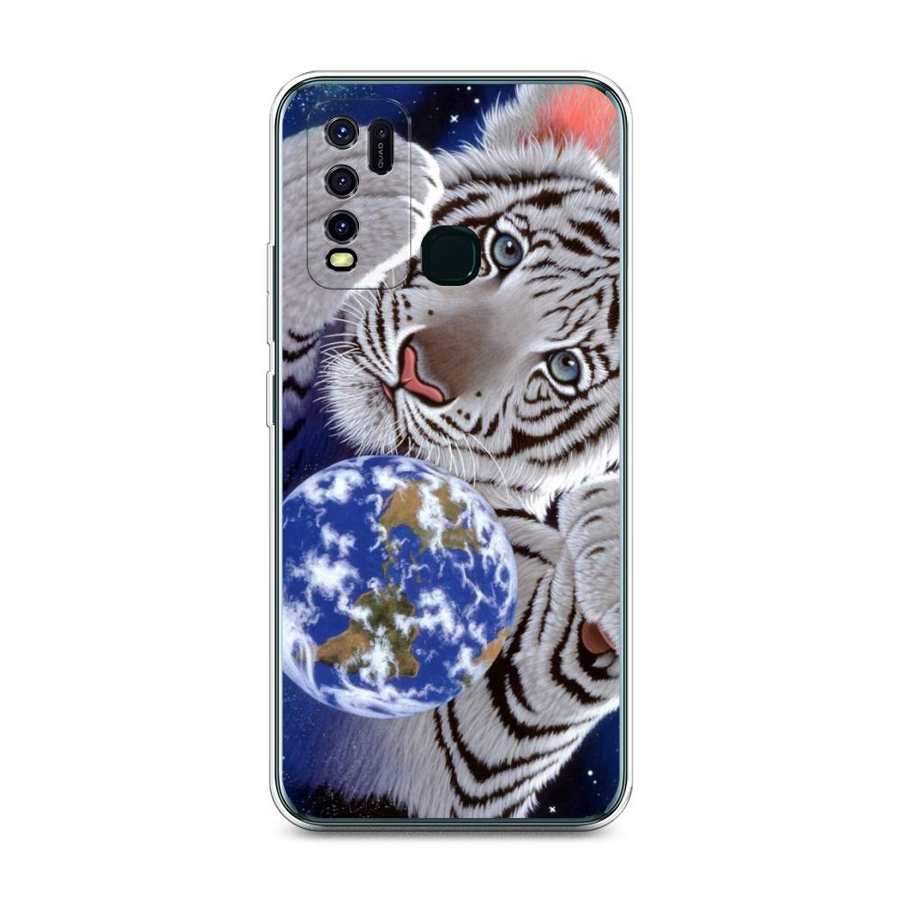 

Чехол на Vivo Y30Тигренок и Земля, Синий;белый;черный, 263150-1