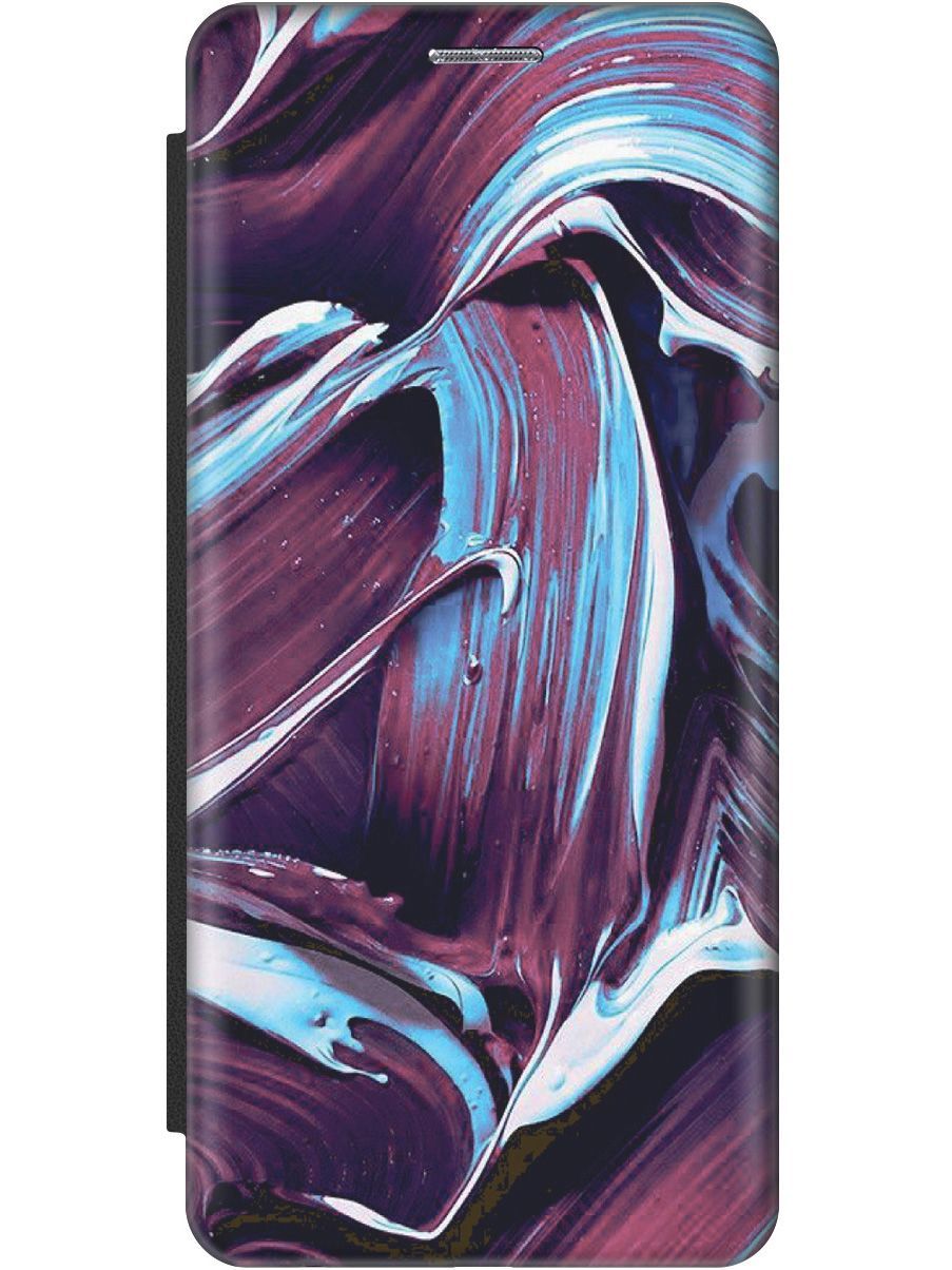 

Чехол-книжка на Xiaomi Poco X3 "Фиолетовые мазки" черный, Голубой;фиолетовый, 10158