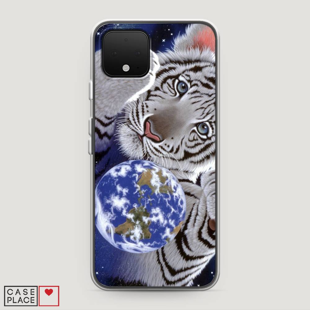 

Чехол на Google Pixel 4 "Тигренок и Земля", Синий;белый;черный, 270250-1