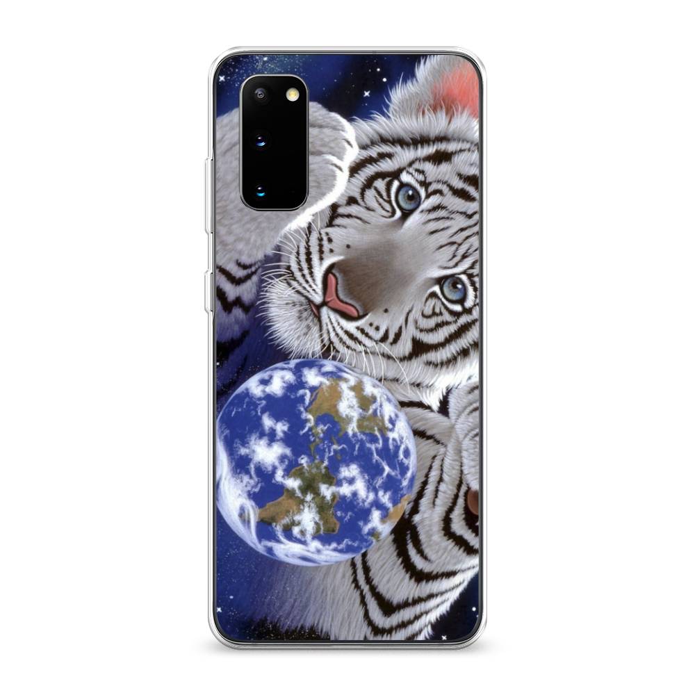 

Чехол на Samsung Galaxy S20 Тигренок и Земля, Синий;белый;черный, 29250-1