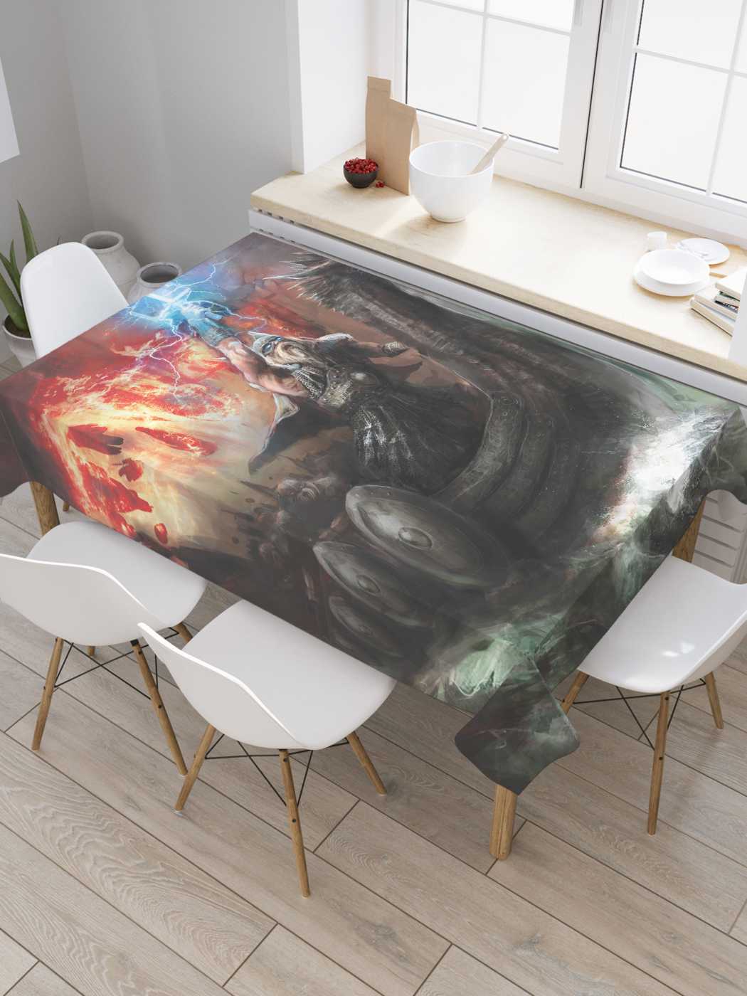 

Скатерть прямоугольная JoyArty "Драккар викингов" из оксфорда, 120x145 см, Серый, Драккар викингов