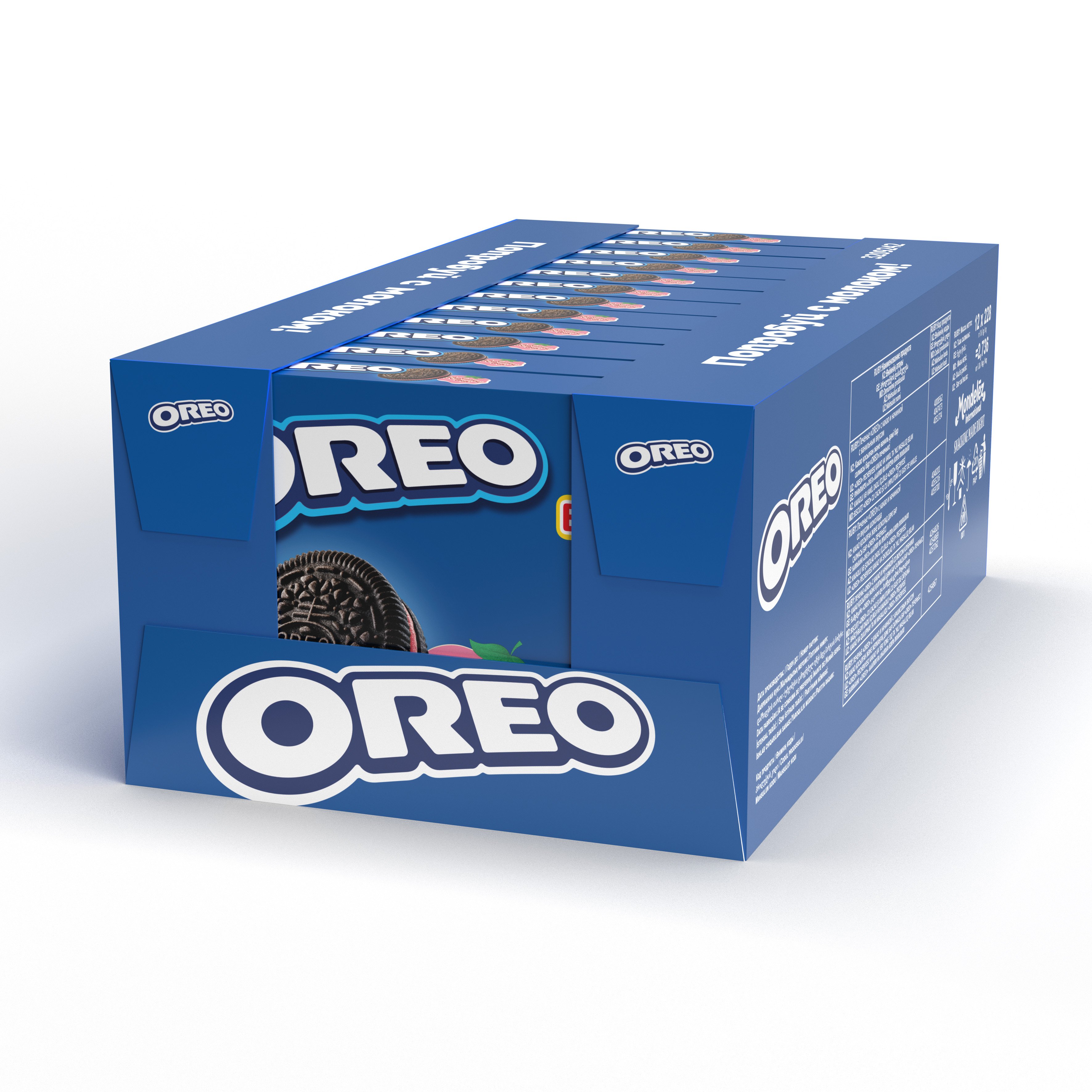 Печенье Oreo с какао с начинкой со вкусом клубники 12x228 г