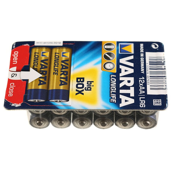 

Батарейка VARTA LONGLIFE / 1.5 В / AA (LR6) 12 штук в блистере