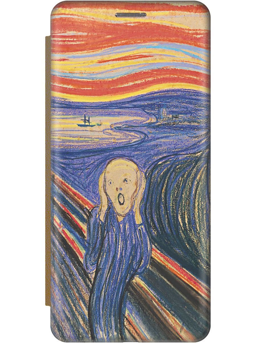 

Чехол-книжка на Xiaomi Poco X3 "Крик" золотистый, Голубой;желтый, 10158