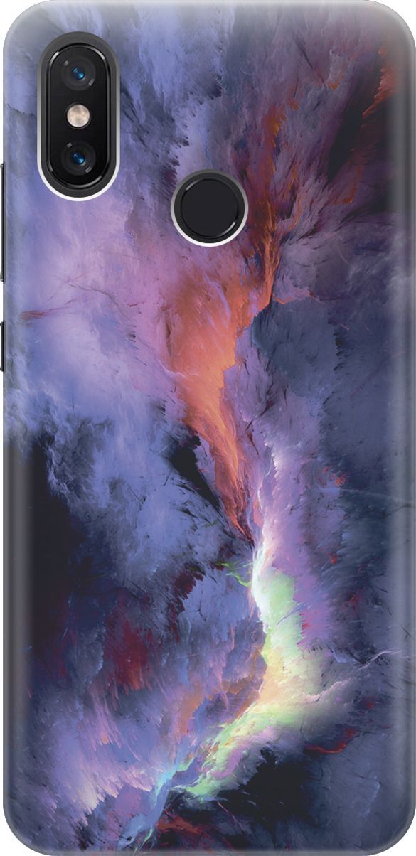 

Силиконовый чехол на Xiaomi Mi 8 "Гром и молния", Фиолетовый;черный, 7745