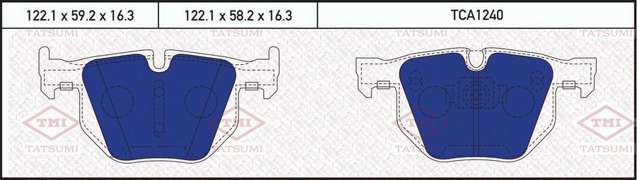 

Колодки тормозные дисковые задние BMW X5(E70,F15,F85)/ X6(E71,E72,F16,F86) 06-> TATSUMI