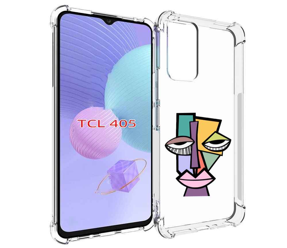 

Чехол MyPads лицо из квадратиков с глазами женский для TCL 405, Tocco