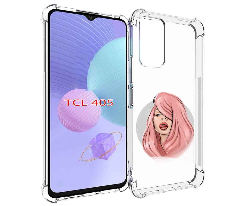 

Чехол MyPads лицо-девушки-с-розовыми-волосами женский для TCL 405, Tocco