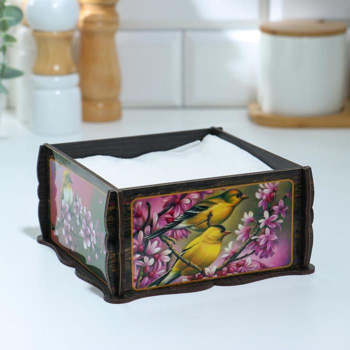 

Салфетница квадрат "Весенние птички", 14х14х7,3 см, Разноцветный