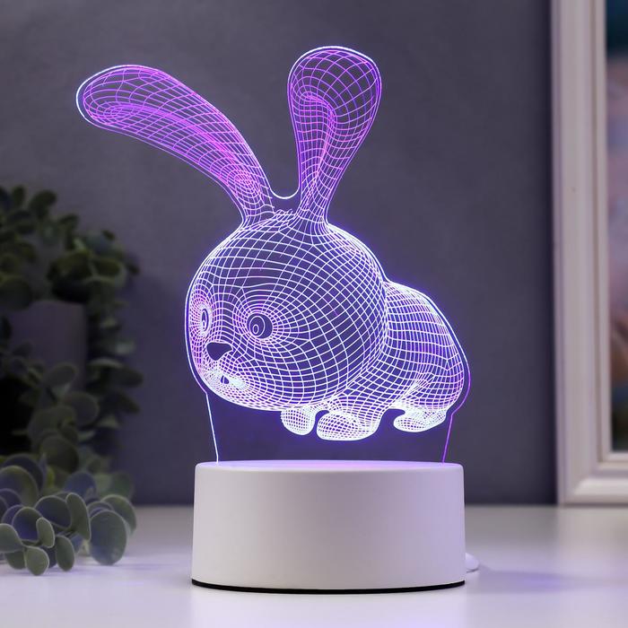 Светильник Кролик LED RGB от сети 9,5х14х19 см