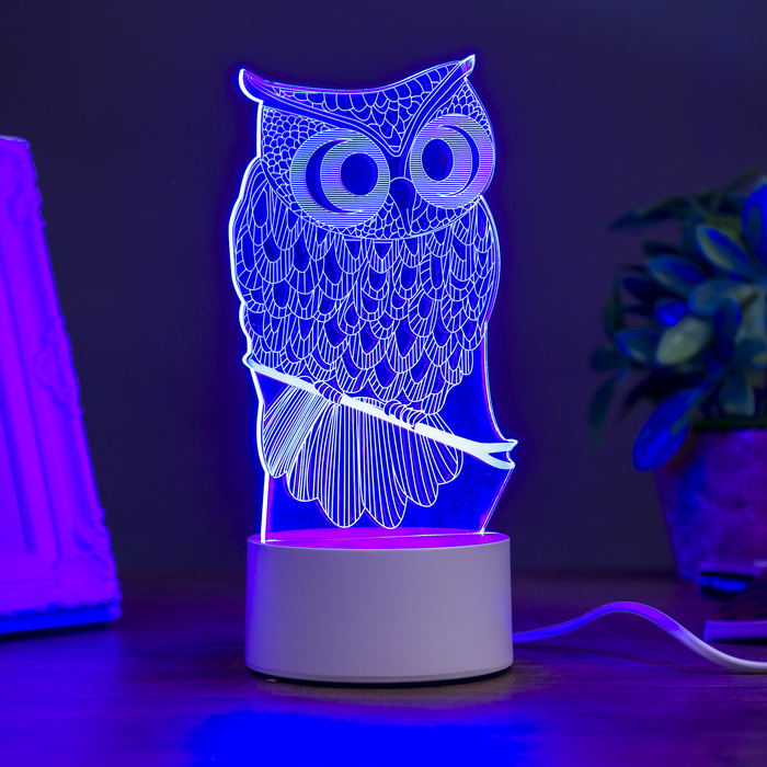 

Светильник "Филин" LED RGB от сети 9,5x10x19 см