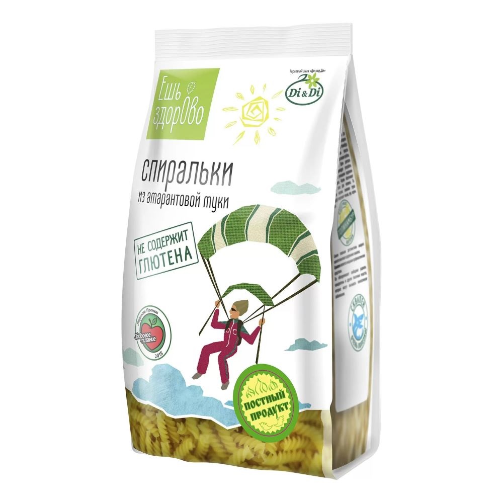 Макаронные изделия Ешь Здорово спиральки, амарантовые, без глютена, 250 г х 6 шт