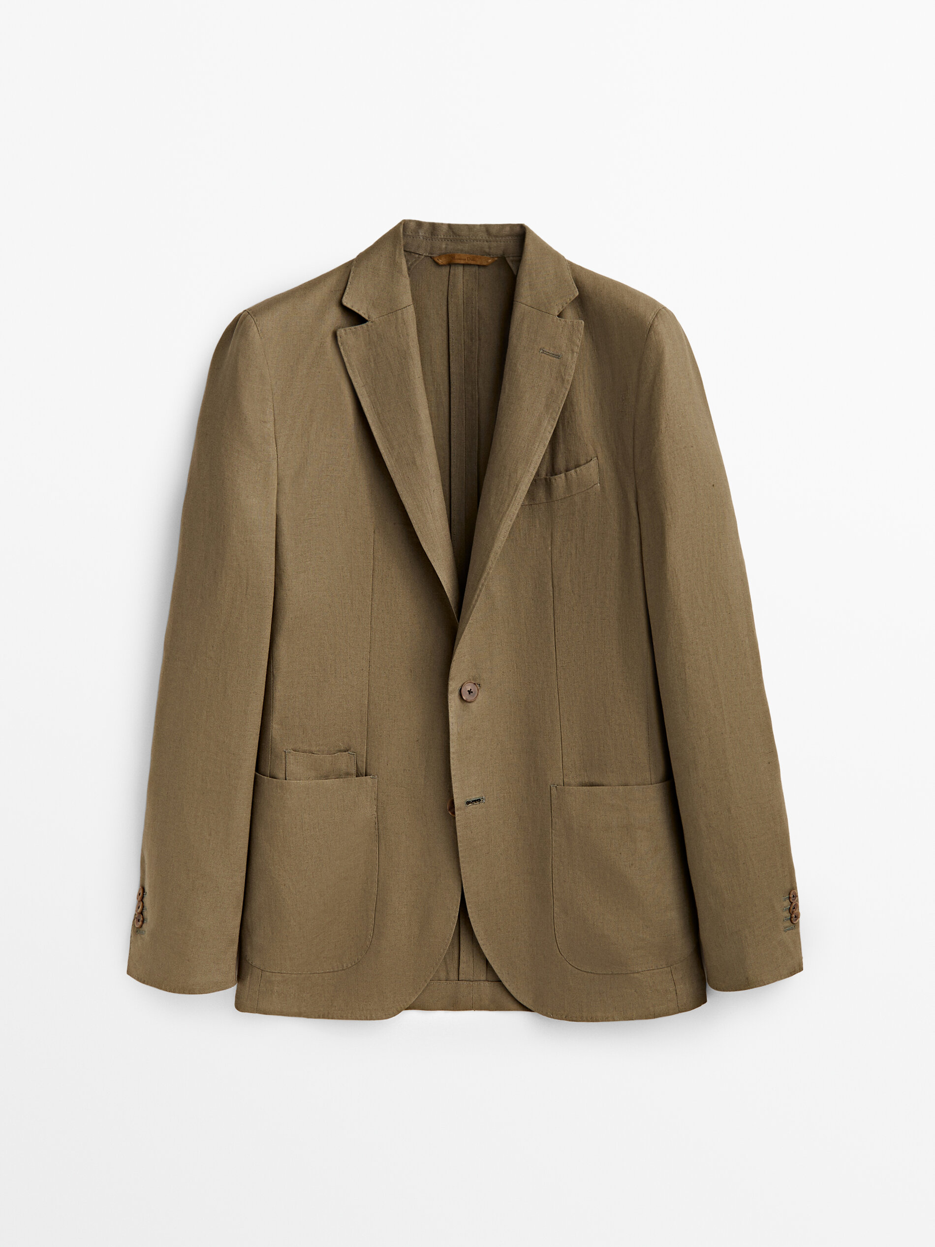 

Блейзер мужской Massimo Dutti 02028138710 бежевый 58 RU, 02028138710