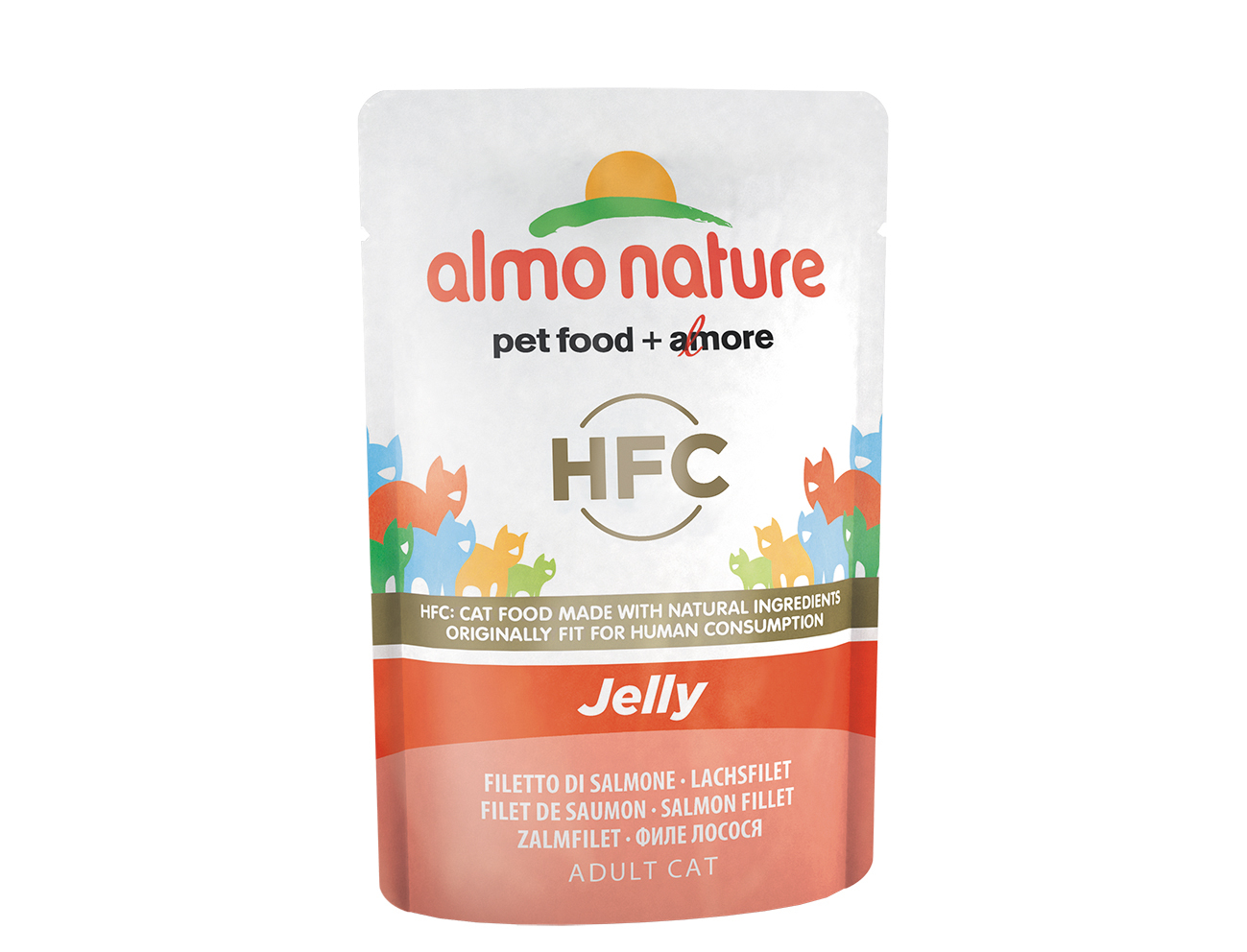 фото Влажный корм для кошек almo nature hfc jelly, лосось, 55г