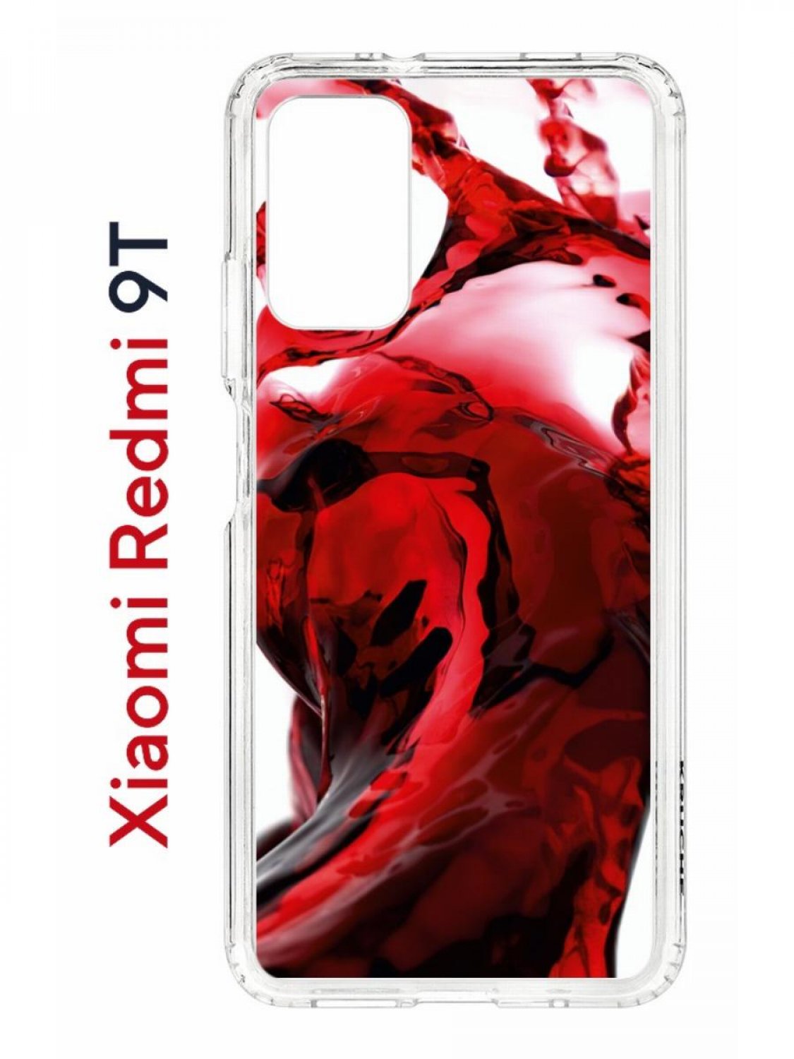 фото Чехол на redmi 9t с принтом kruche print вино,противоударный бампер,с защитой камеры кruче