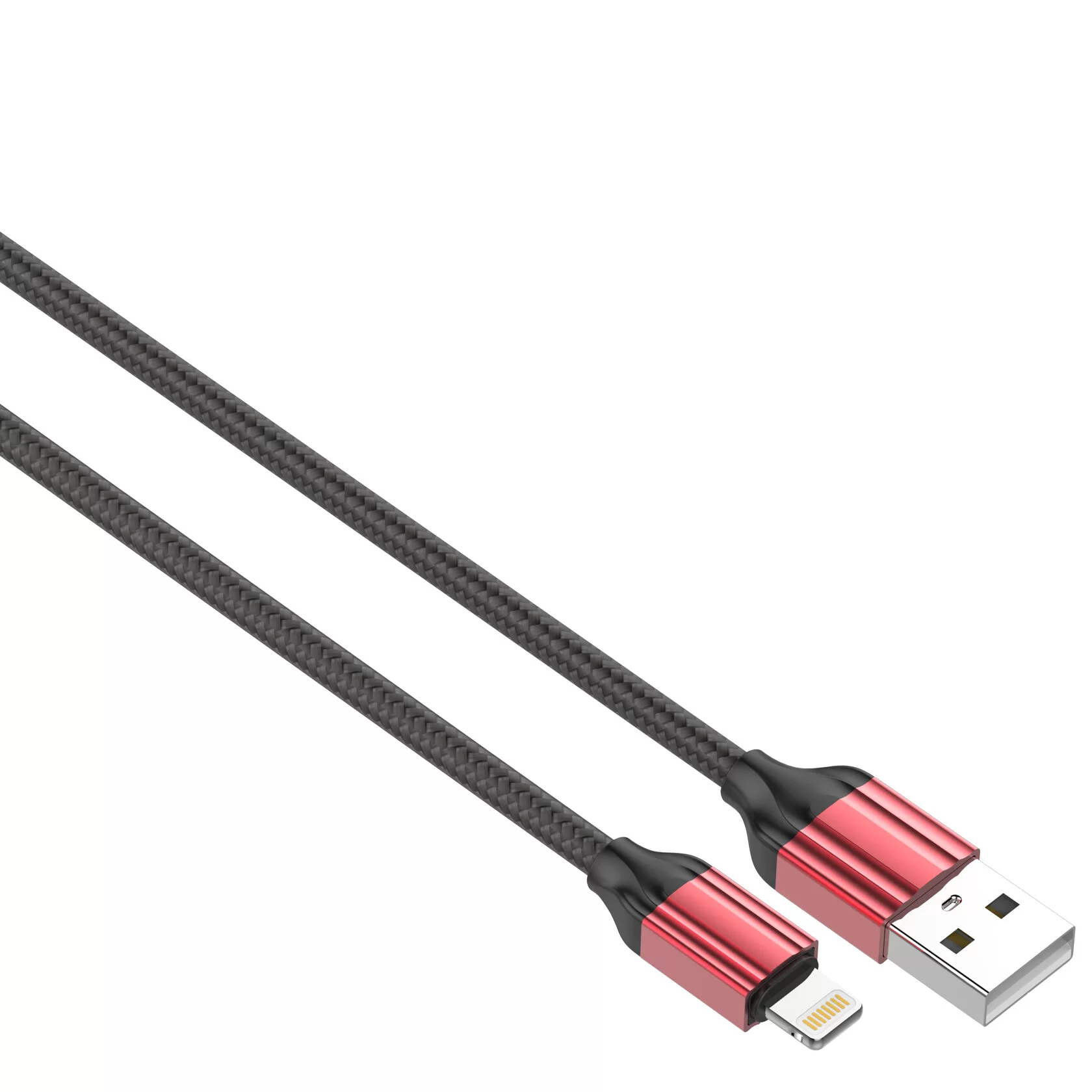 фото Ldnio ls432/ usb кабель lightning/ 2m/ 2.4a/ медь: 120 жил/ нейлоновая оплетка/ red