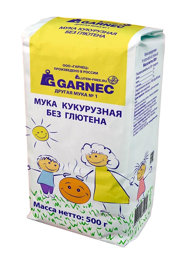 

Мука кукурузная Гарнец без глютена, 500 г х 6 шт, кукурузная без глютена