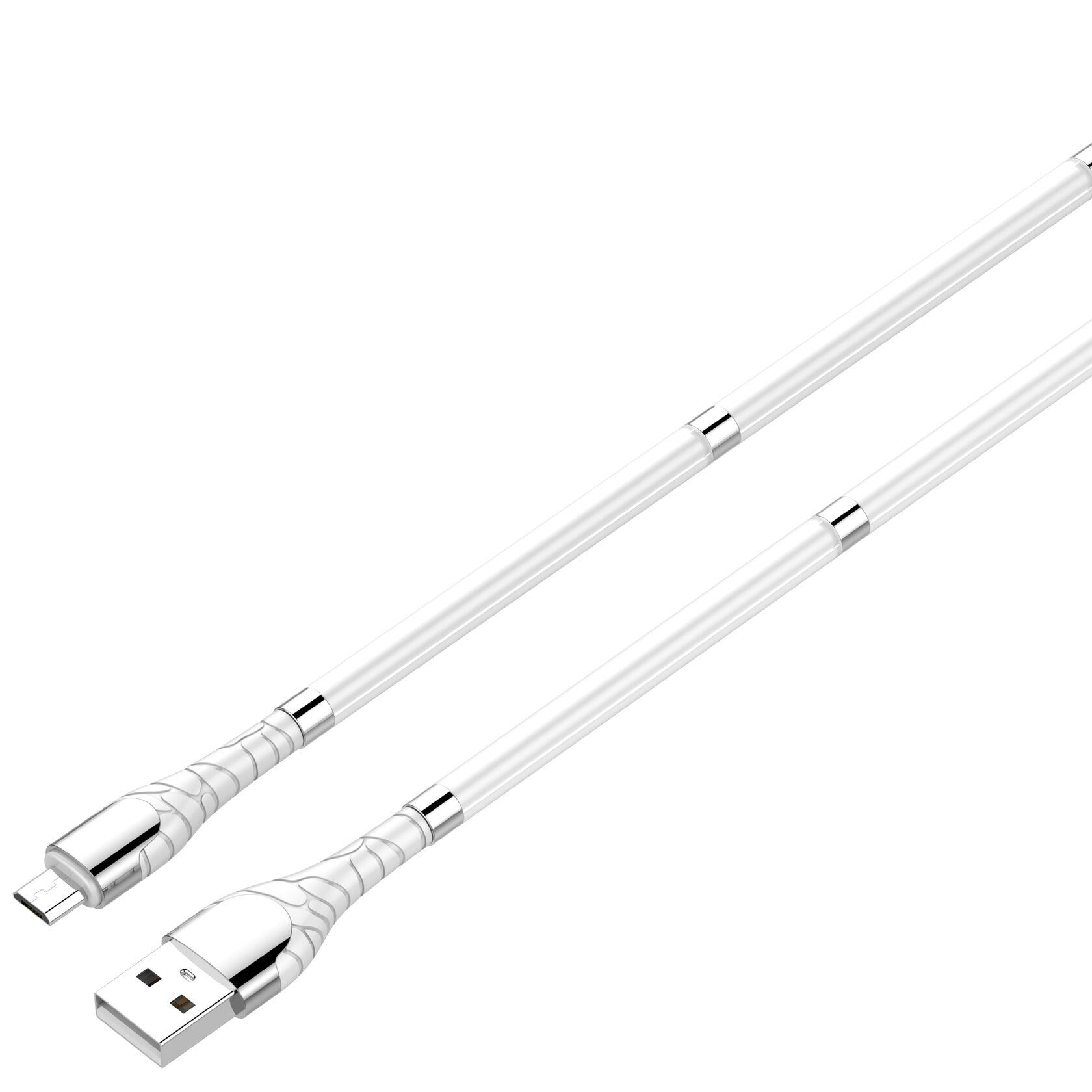 LDNIO LS511/ USB кабель Micro/ 1m/ 2.4A/ медь: 86 жил/ Магнитная оплетка/ White