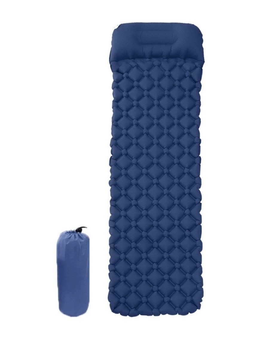 фото Надувной ячеистый матрас с подушкой (темно-синий) family shop