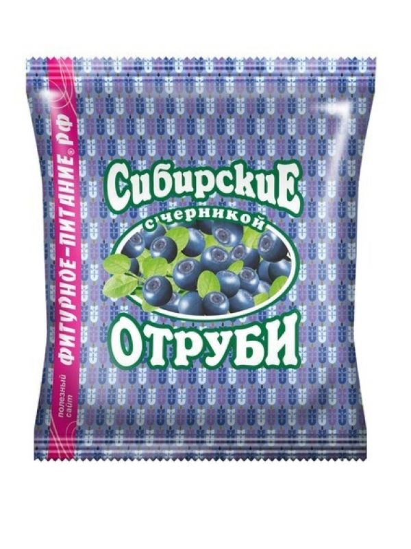 Отруби Сибирская клетчатка пшеничные с черникой, 200 г х 6 шт