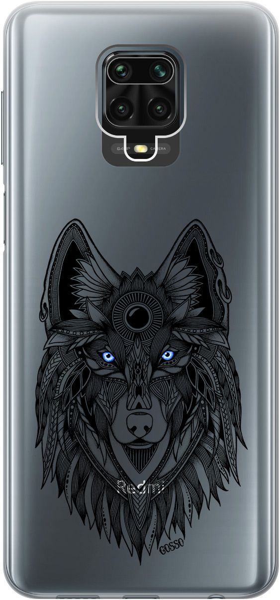 

Чехол на Xiaomi Redmi Note 9s "Grand Wolf" прозрачный, Прозрачный;голубой, 0