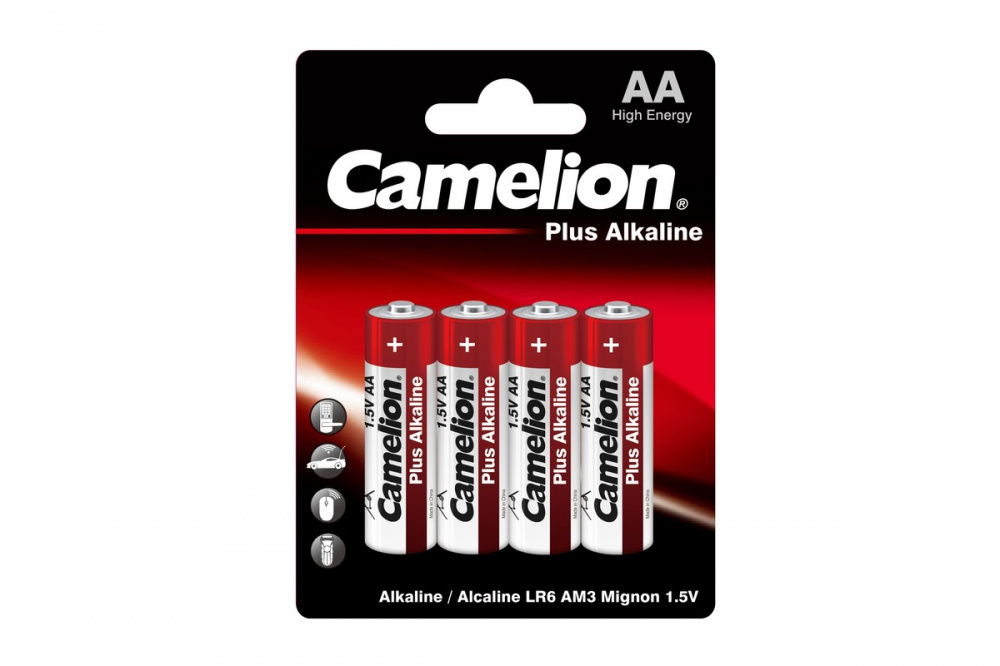 Батарейка Camelion Plus Alkaline / 1.5 В / AA (LR6) 4 штуки в блистере