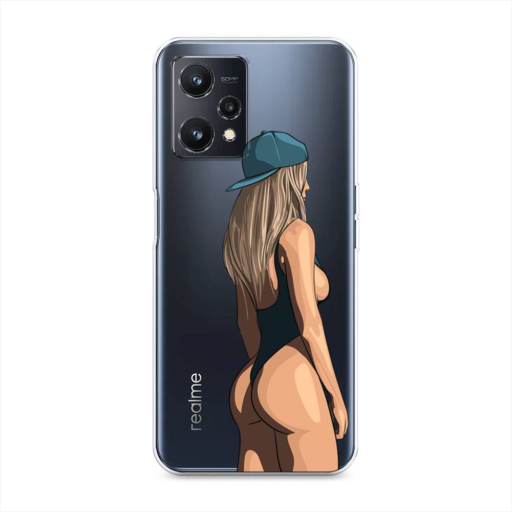 

Чехол на Realme 9 Pro "Девушка в черном купальнике", Зеленый;бежевый;черный, 2511150-6