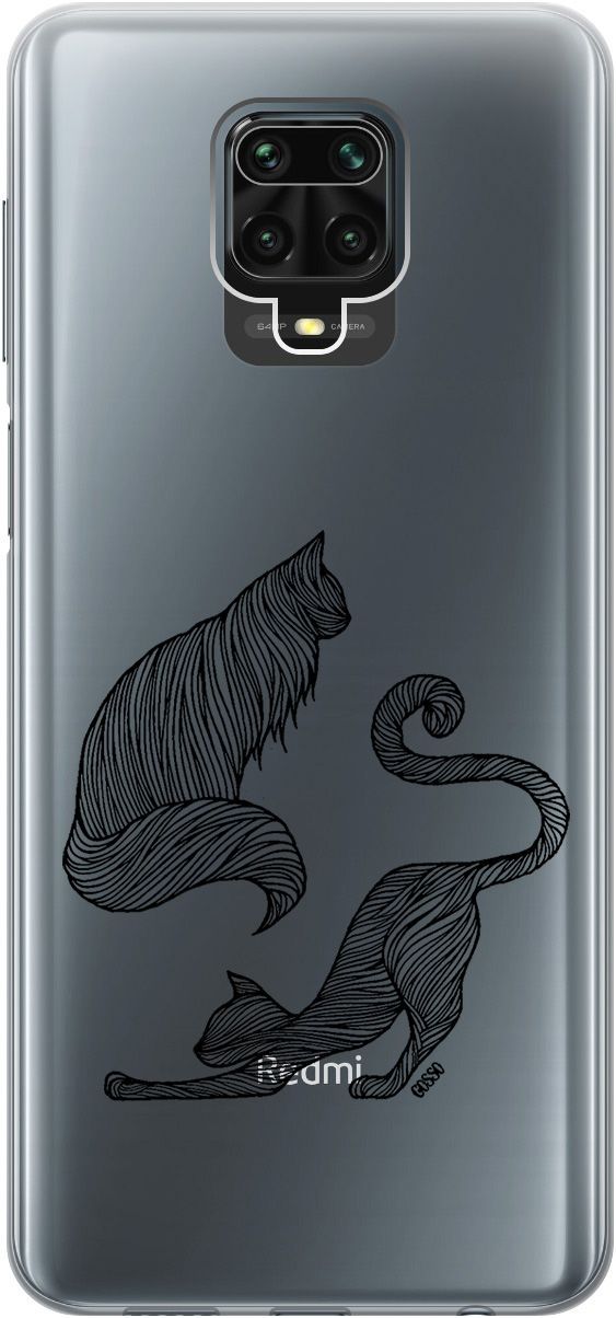 

Чехол на Xiaomi Redmi Note 9s "Lazy Cats" прозрачный, Прозрачный;серый, 0