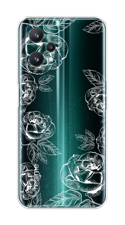 

Чехол на Realme 9 Pro "Розы графика", Черный;серый, 2511150-2