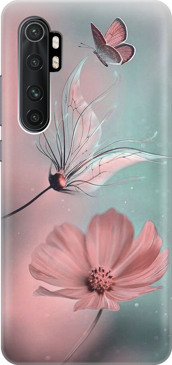 

Чехол на Xiaomi Mi Note 10 Lite "Бабочка и цветы", Голубой;розовый, 4755
