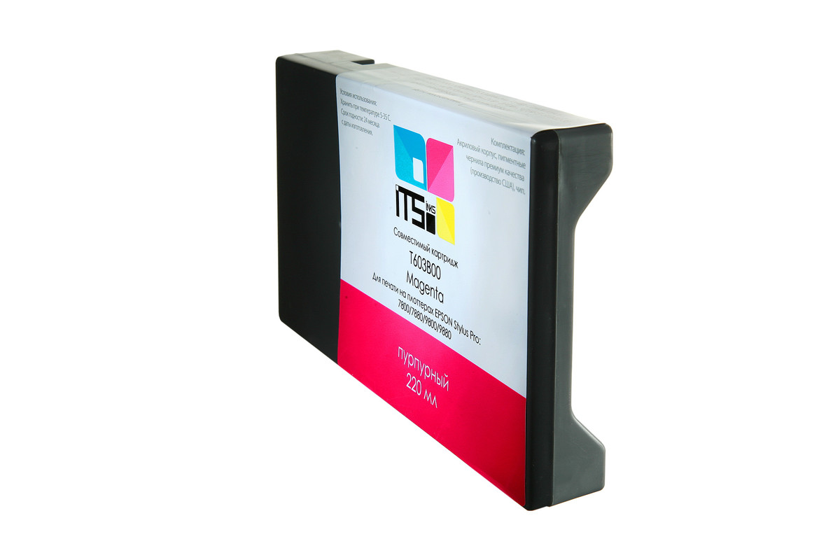 

Картридж ITSinks для Epson Stylus PRO 7800,9800, C13T603300, Vivid Magenta, 220 мл, Пурпурный