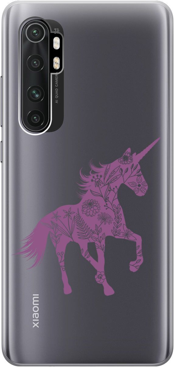 

Чехол на Xiaomi Mi Note 10 Lite "Floral Unicorn" прозрачный, Прозрачный;фиолетовый, 5521