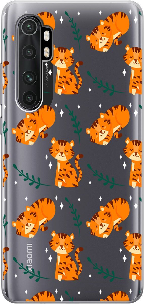 

Чехол на Xiaomi Mi Note 10 Lite "Tigers" прозрачный, Прозрачный;бежевый, 5521